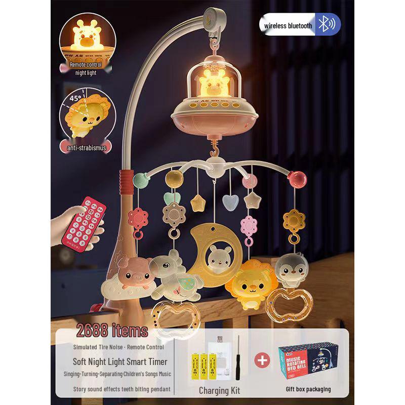 Newborn Baby Crib Mobile: Rotating Musical Rattle & Soothing Pendant