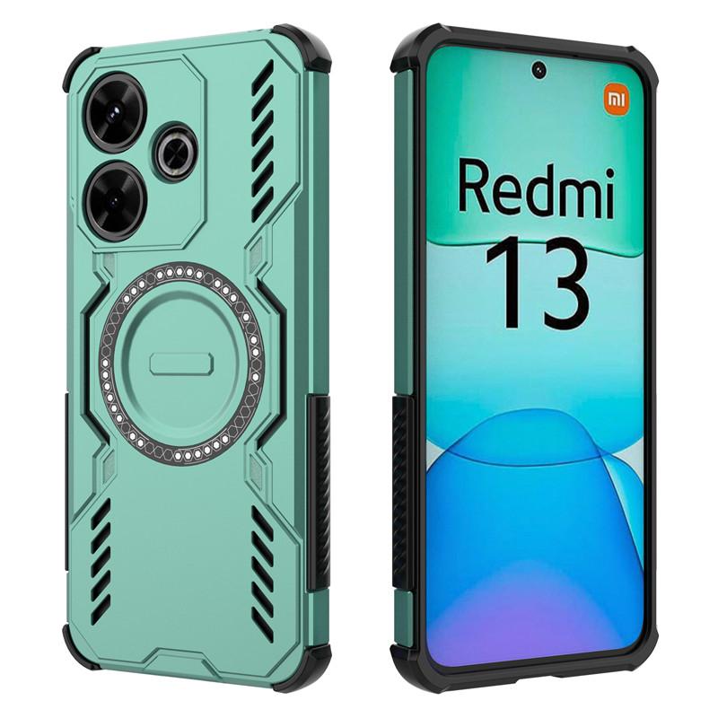 For Xiaomi Poco M6 4G Case Poco M6 4G Cover Heat Dissipation Magnetic Wireless Charging Protective Phone Cases Poco M6 4G Funda