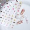 3D Tier Nagelaufkleber Selbstklebend Niedliche Katzenpfote Press-On Nägel Jelly Gel Relief Aufkleber für DIY Nägel Falsche Nägel Dekor für Mädchen