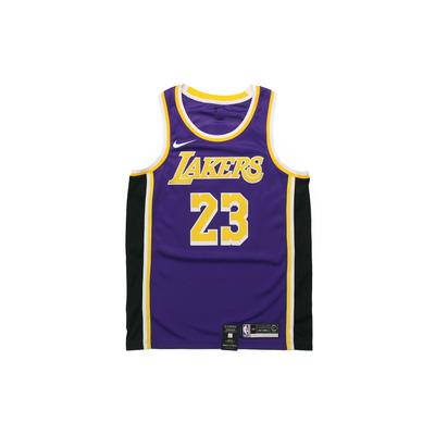 NBA Lakers LeBron James 23 Fan Edition Pulovr s kulatým výstřihem Pánský sportovní dres Fialový AA7097-514