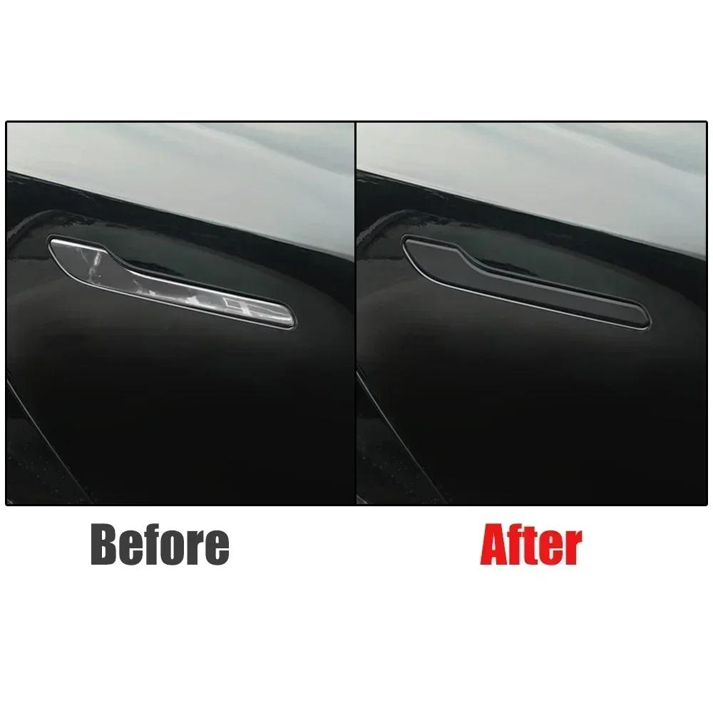 Real Carbon Fiber Door Handle Sticker for Tesla Model 3/Y/3+ Model Y Launch 2017-2025 Door Handle Protector Cover Accessories