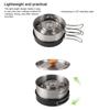 Camping Hiking Cookware Set Outdoor Portable Picnic Cookware Kit Stainless Steel Pot Frying Pan Kettle Set Travel