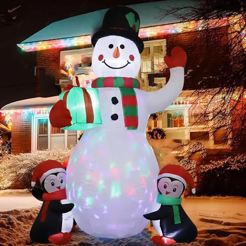 Christmas Snowman Inflatable Outdoor Decoration, for Party Indoor, Outdoor, Garden Winter Decor,Party & Holiday DIY Decorations