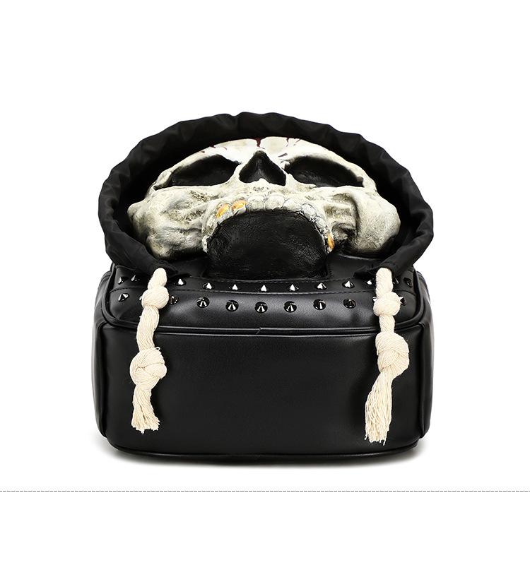 Zaino Rivettato Teschio 3D per Uomo e Donna - Borsa a Spalla Doppia per Halloween