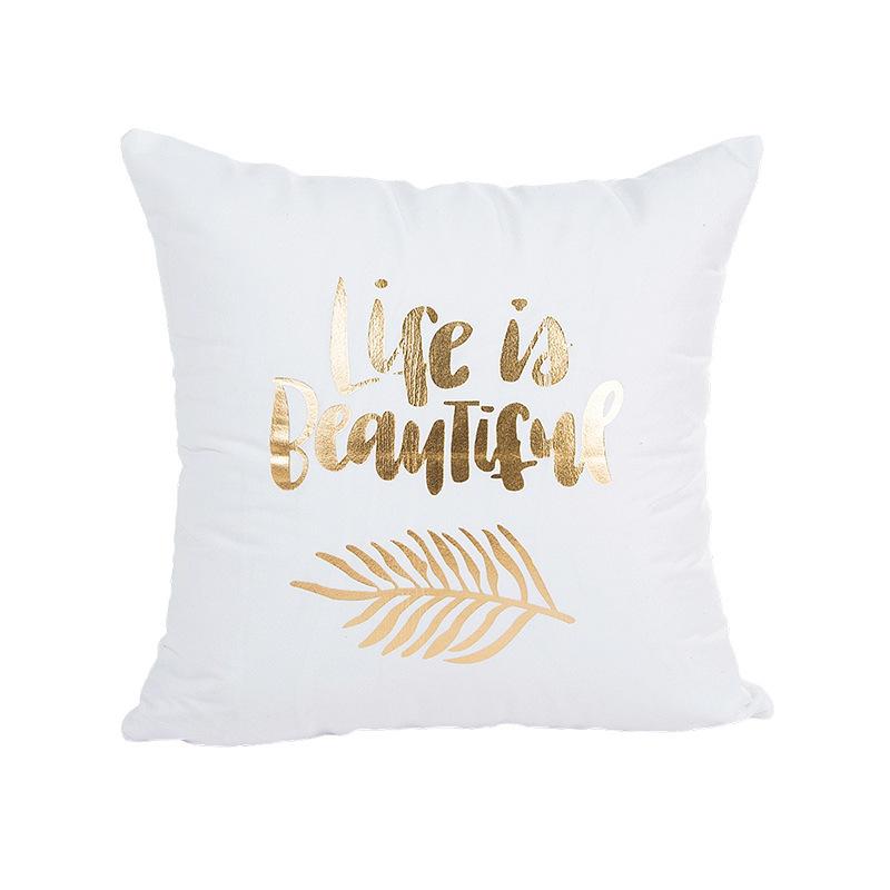 New Summer Hot Stamping Pillowcase Soft and Comfortable Sofa Decoration Home Fashion Pillowcase