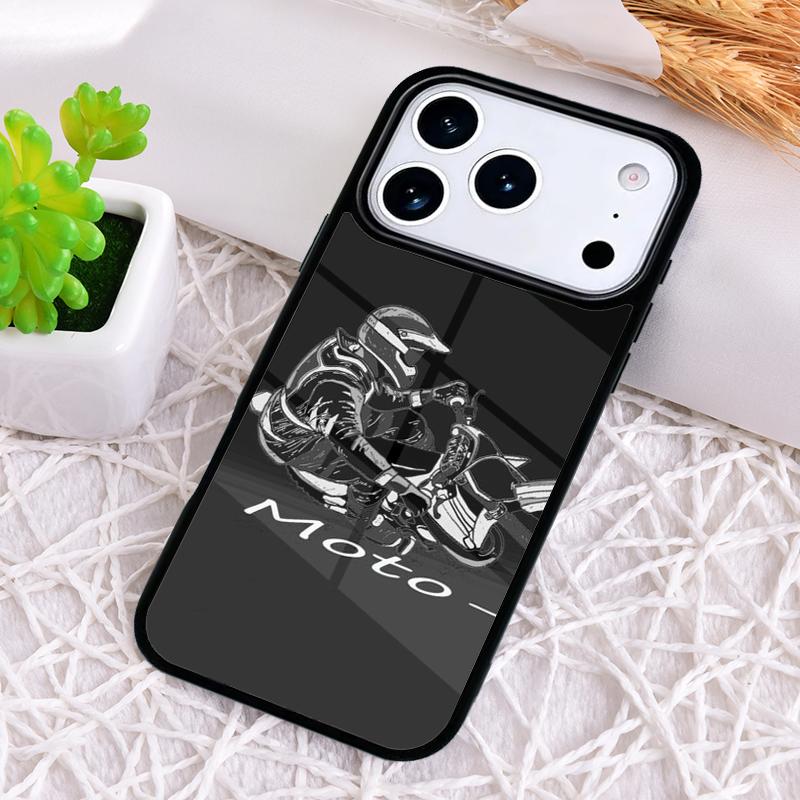 Moto Bike Motocross Shockproof Phone Case for iPhone 17 Air 16e 15 11 12 14 13 Pro Max Cover Coque