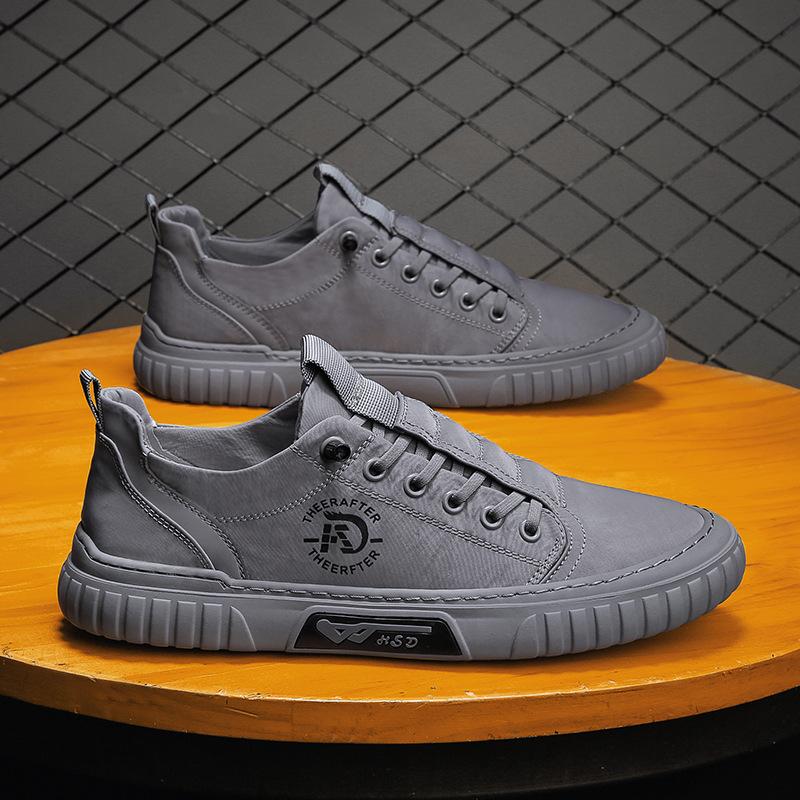 

Весна 2025 новая мужская обувь повседневная обувь на одной педали дышащая обувь из ткани «ледяной шелк» популярная обувь очень большого размера для мужчин 44 серый