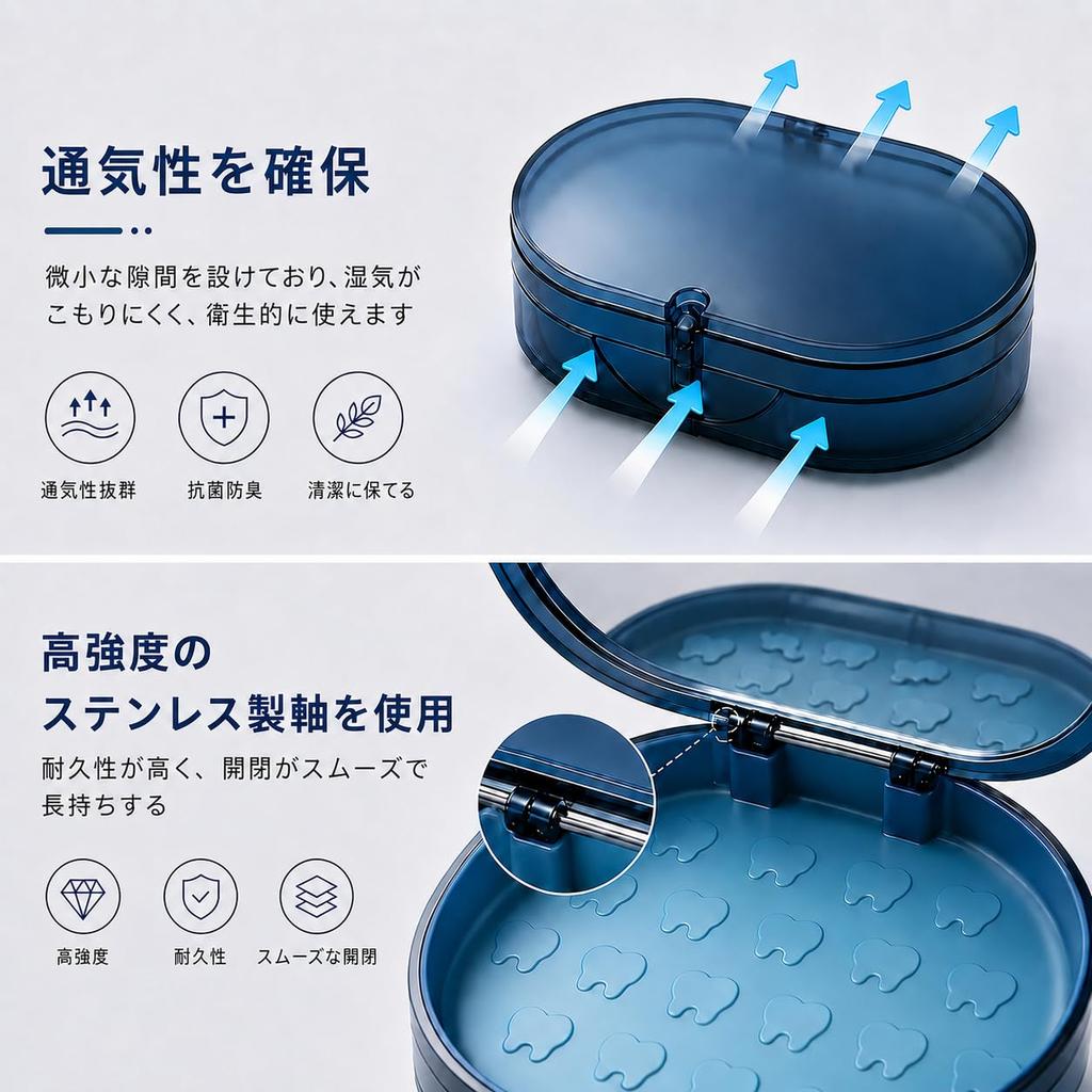 Boîtier de gouttière, Boîtier de pièce buccale, Boîtier de prothèse dentaire, Étui portable avec miroir et brosse de nettoyage, Étanche à la poussière, Compact, Lavable, Rangement propre, Voyage,
