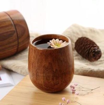 Tazza Nordic Pancia Grande Tazza di Legno Tazza di Legno Creativa Tazza da Tè in Legno Massello Antiscottatura Vino