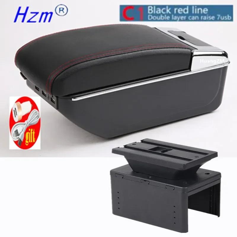 For Ford Focus mk1 Armrest Box For For Ford Focus mk1 Universal Car Armrest nterior Parts Center Storage box with USB LED light