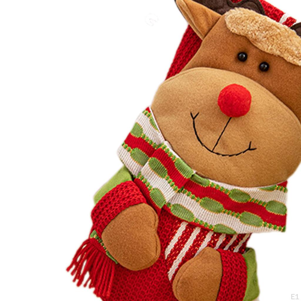 Elk Christmas Stockings Tree Hanging Ornament Soft Socks for Party Supplies Gift