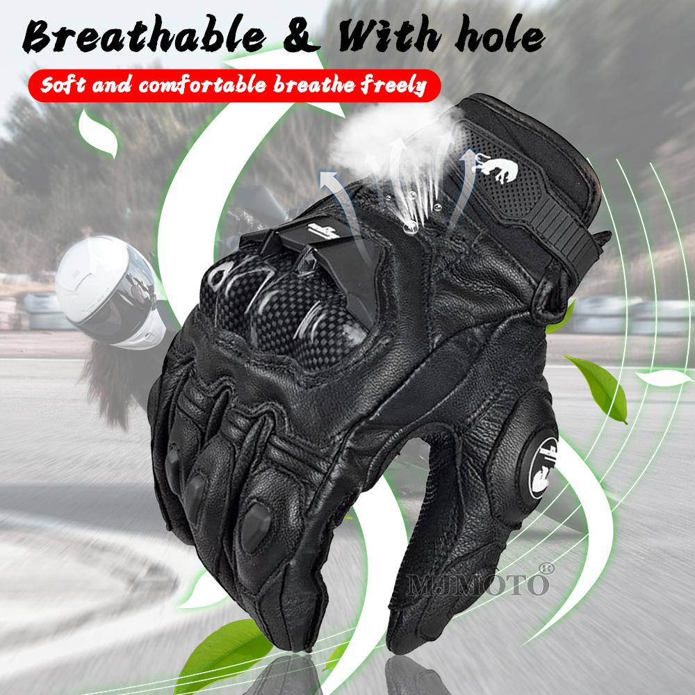 Furygan AFS 6 Motorcycle Gloves Short Knight Carbon Fiber Drop Protection Gloves Leather Wearable Breathable Riding Gloves