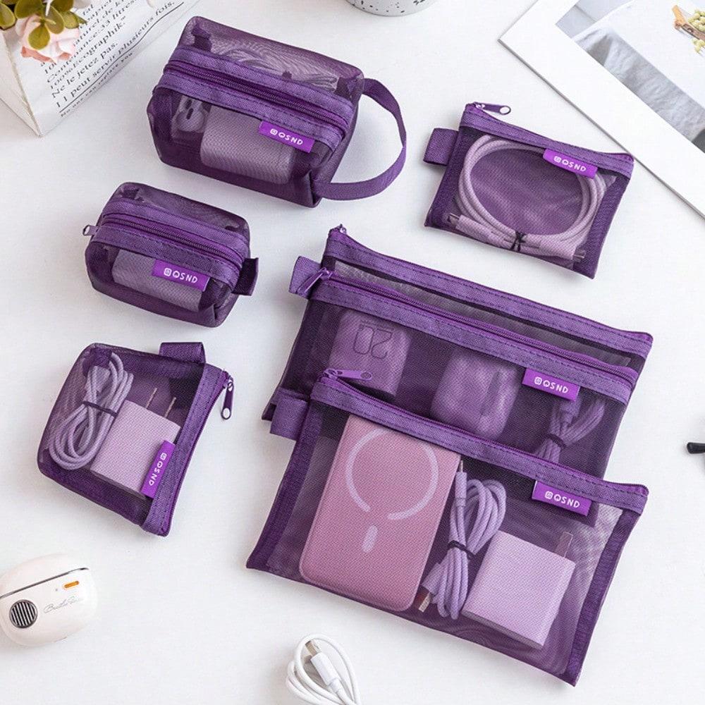 Mesh Digital Storage Bag Ins Wind Travel Data Cable Earphone Power Bank Finishing Bag Multi-purpose