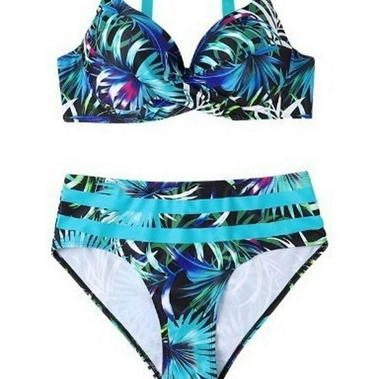 Maillot de bain bikini froncé floral européen et américain 2024