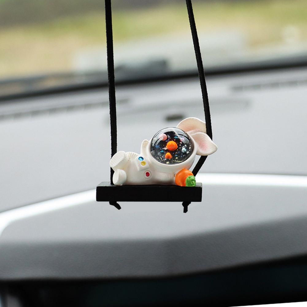 Gilrls Car Pendant Cute Astronaut Swing Auto Rearview Mirror Hanging Ornaments Interior Decoraction Spaceman Hanging Decoration