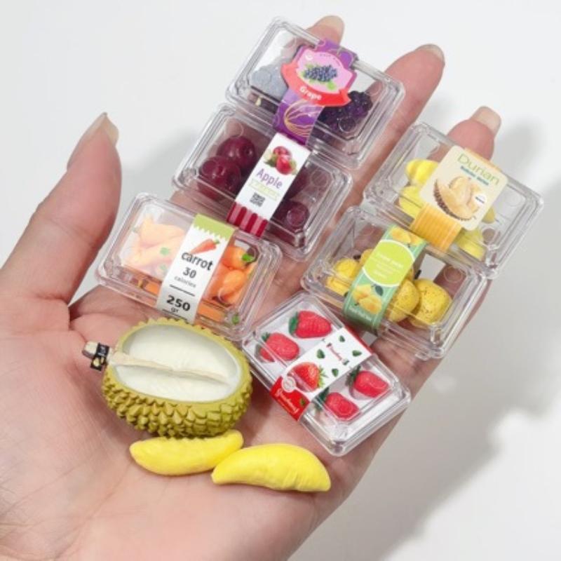 1 Kolekcja Akcesoria dla Lalek Zabawki Najnowsze Miniaturowe Jedzenie do Domku dla Lalek 1/6 Warzywa Owocowe Supermarket Z Wyraźnym Bo