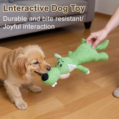 1/3 Stück Hunde-Stofftier Tier Wolf Löwe Elefant Design Hundekauspielzeug mit Quietscher Interaktives Welpenspielzeug