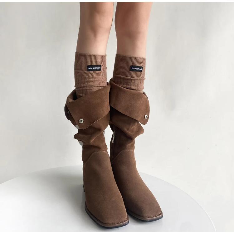 Solid Color Stockings Women Autumn Winter Long Socks Cotton Knee Socks Women Stockings JK Japanese Style Vintage Knee High Socks