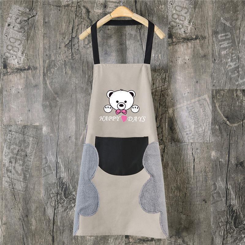 Resistant Oil Waterproof Polyester Oxford Stripeds Apron Wipe Kitchens Hand