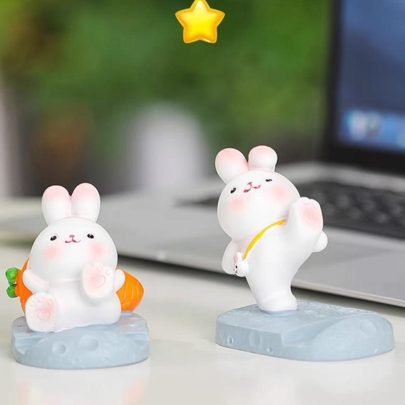 1pc Cute Rabbit Phone Holder Blush Rabbit Tablet Holder Girly Student Gift Desktop