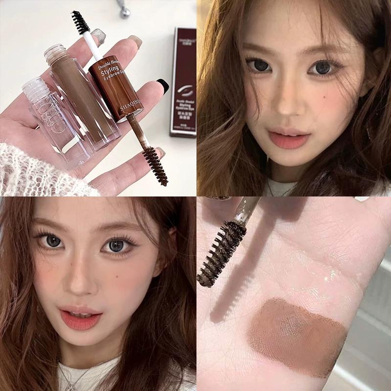 Plush Natural Wild Eyebrows~Double-Ended Eyebrow Dyeing Gel, Long-Lasting, Non-Fading, Waterproof, Sweat-Proof, 3D Eyebrow Powder Pencil