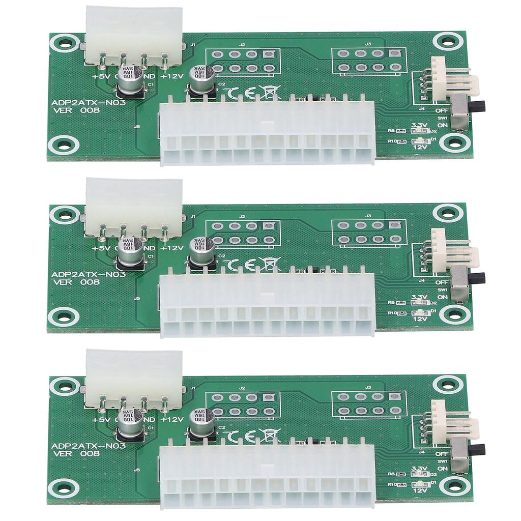 3Pcs MultiPower Synchronization Start Card with 24Pin Connection Line Computer Adapter