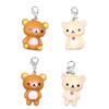 2pcs Kawaii Rilakkuma Easy Bear Keyrings Lazybear Doll Keychains Bag Clothing Puller Phone Rope Keyring Pendant Best Friend Gift
