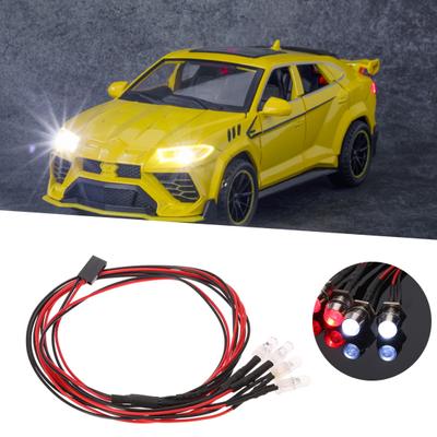 1 Set Model Car Light Stable Performance Miniature 2 White Red 4 LED Lights Kit RC Car Light