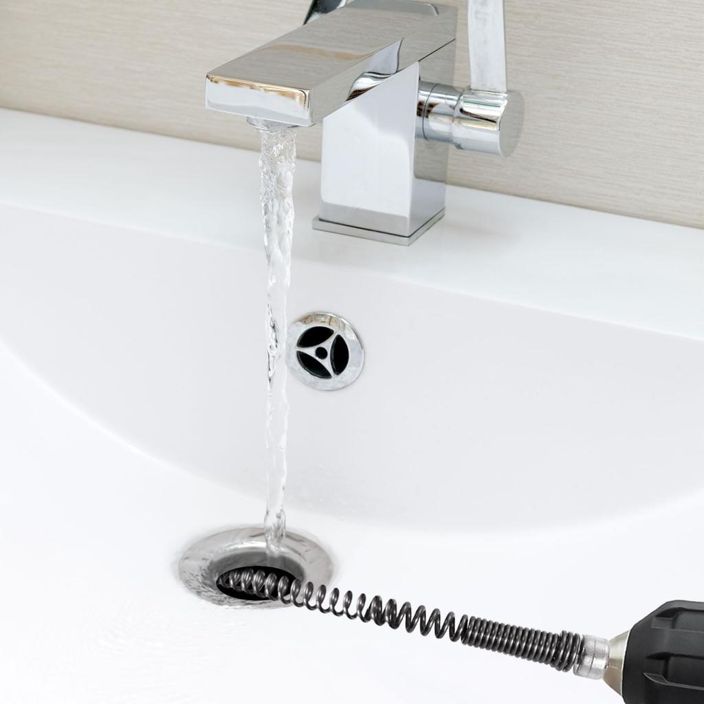 Uxcell 6.56ft Drain Auger Cable, Pipe Cleaning Spring Clog Removal, Flexible Plumbing Snake Pipe Drain Cleaner for Kitchen Shower Sinks