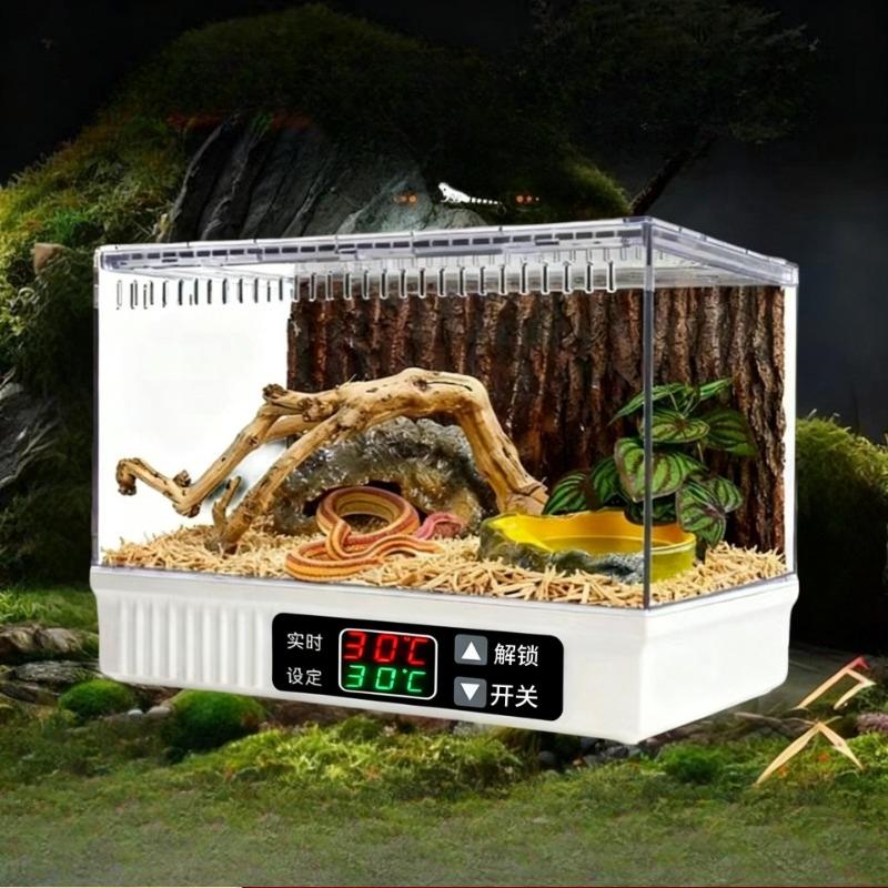 Thermal Reptile Terrarium Smart Temperature Control Breathable Reptile Breeding Cage Gecko Snake Breeding Box Reptile Pet House
