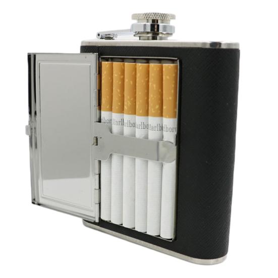 Cigarette Case 5/6oz Stainless Steel Hip Flask Wine Liquor Alcohol Drinkware