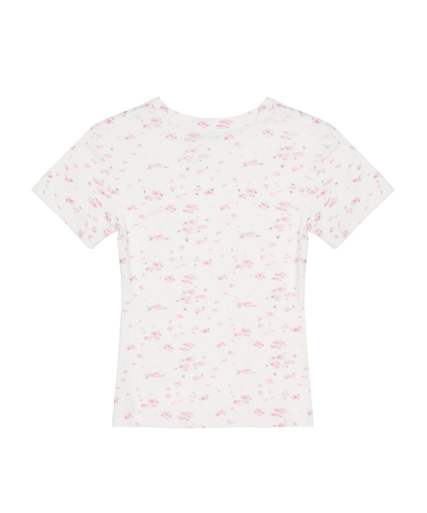 Nigaennikol Floral Half Sleeve Top_White