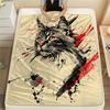Vintage Art Cats  Print Flannel Blanket, High quality Comfortable for All Seasons, Home Decor, Warmth and Comfort