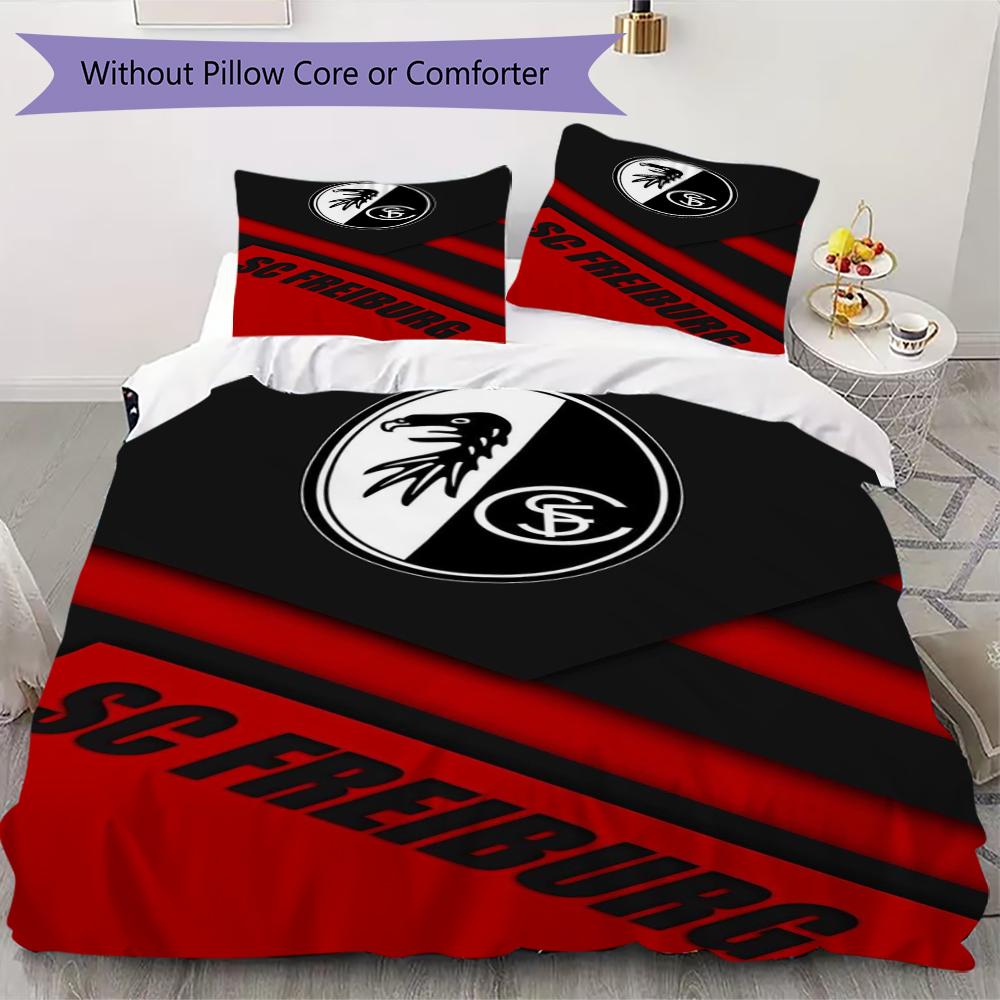 

SC Freiburg Pattern Bedding uilt Set uilt Cover Pillowcase Home Decoration Birthday Gift (1 * duvet cover + 2 * pillowcase without core)82 140x200cm