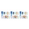 30-Piece Cartoon Marine Animals 3D Embossed Wearable Nails: Octopus, Starfish, Sea Turtle Designs