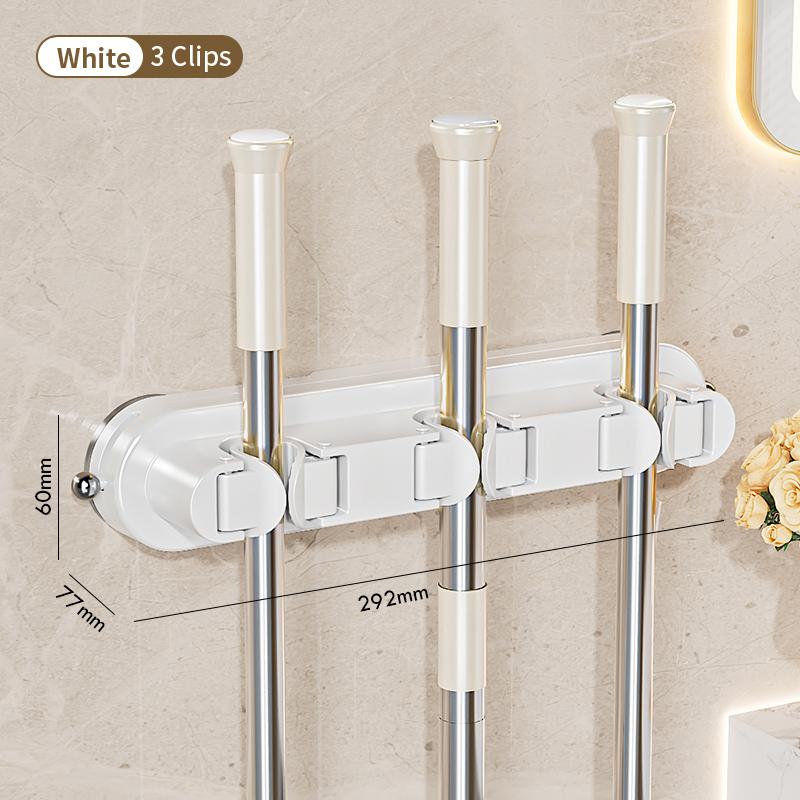 Bathroom Row Non Perforated Mop Holder Suction Cup Wall Mounted Storage Rack Broom Clip Home Storage Supplies