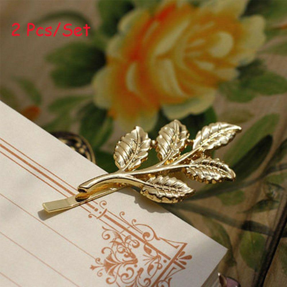 

Nice And Charming Golden Metal Hairpin Lovely Shiny High Fashion Clip 2 Pcs Hair золотий