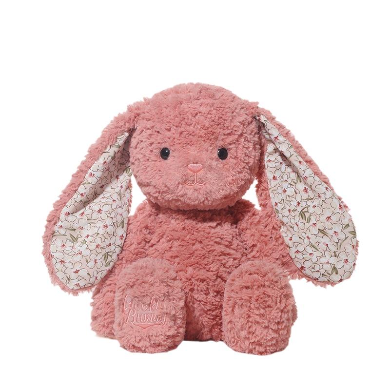 

Милый мультфильм высокого качества цветочный длинноухий кролик плюшевая кукла мягкий белый фиолетовый зеленый кролик плюшевый умиротворяющий игрушка подарок для девочек about 38cm розовый