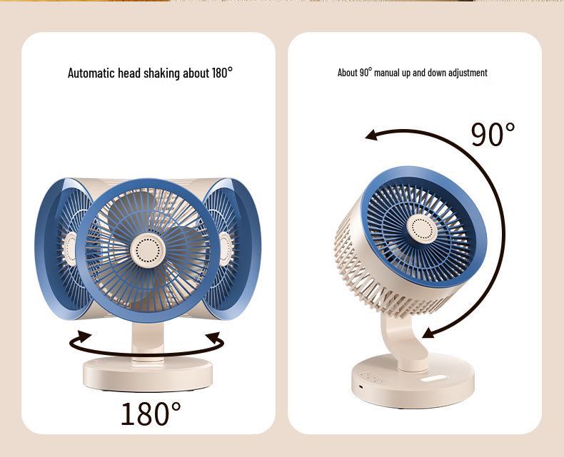 Silent Wall-Mounted & Desktop Electric Fan with Night Light and Strong Air Circulation