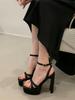 Eilyken Summer Extreme High Heels Square Toe Platform Women Sandals Narrow Band Buckle Strap Party Dress Shoes