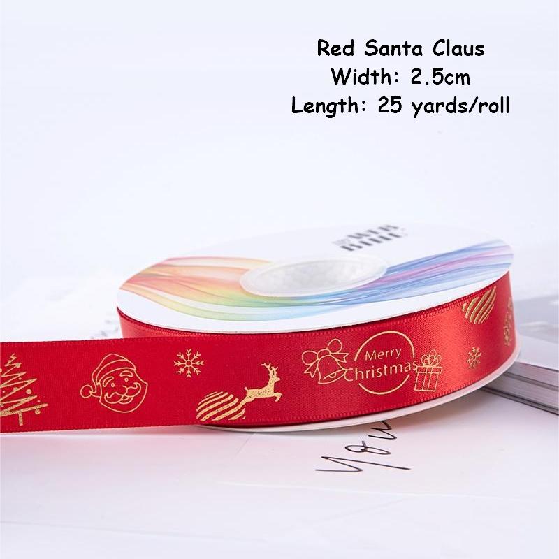 1/4 Inch Christmas Ribbon for Crafts Holiday Grosgrain Ribbon Christmas Ribbon for Gift Wrapping Festival Party Decoration