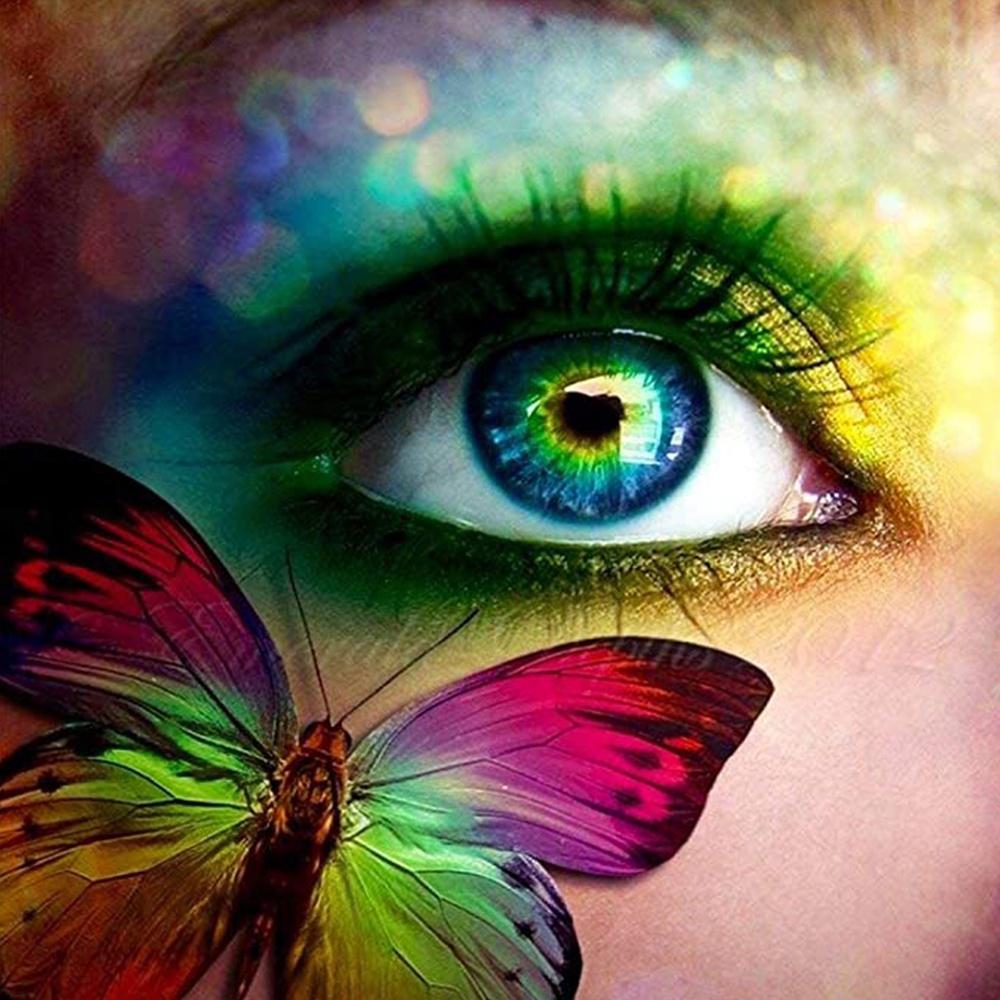 5D Diamond Painting Cross Stitch Butterfly Eyes Picture Of Rhinestones Handmade Gift Diamond Embroidery Home Decor