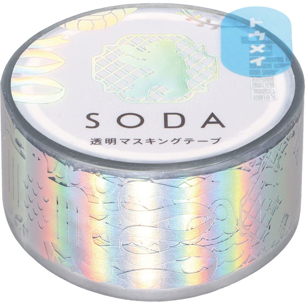 King Jim Masking Soda Emblem 20mm Width Tape, Color, Transparent, Design, CMTH20-003,