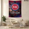 Name Custom Detroit Pistons Wall Tapestry Aesthetic Wall Hanging Printed Fabric Blanket Decorative Tapestries for Bedroom Living Room Home Decor