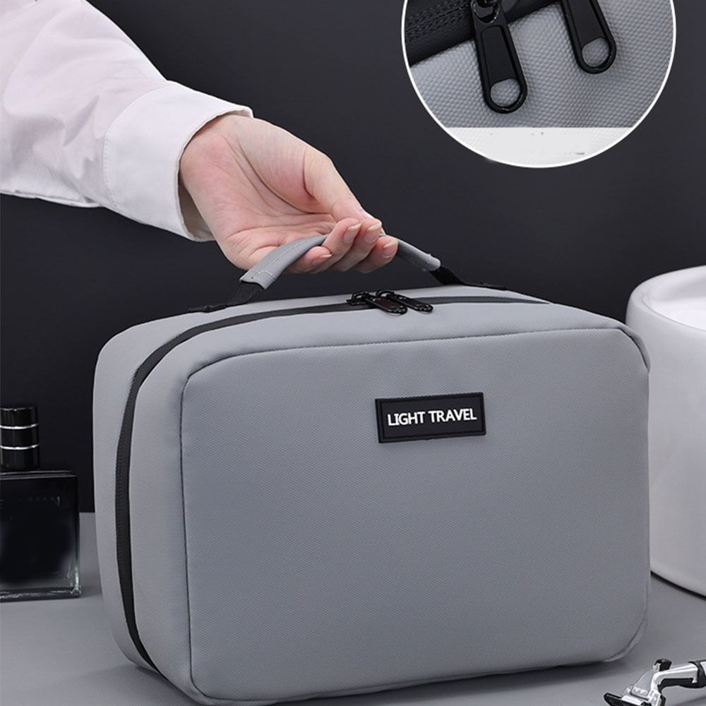 Portable Dry Wet Separation Men's Toiletry Bag Large Capacity Waterproof Makeup Storage Bag Zipper Handheld Wash Bag Outdoor
