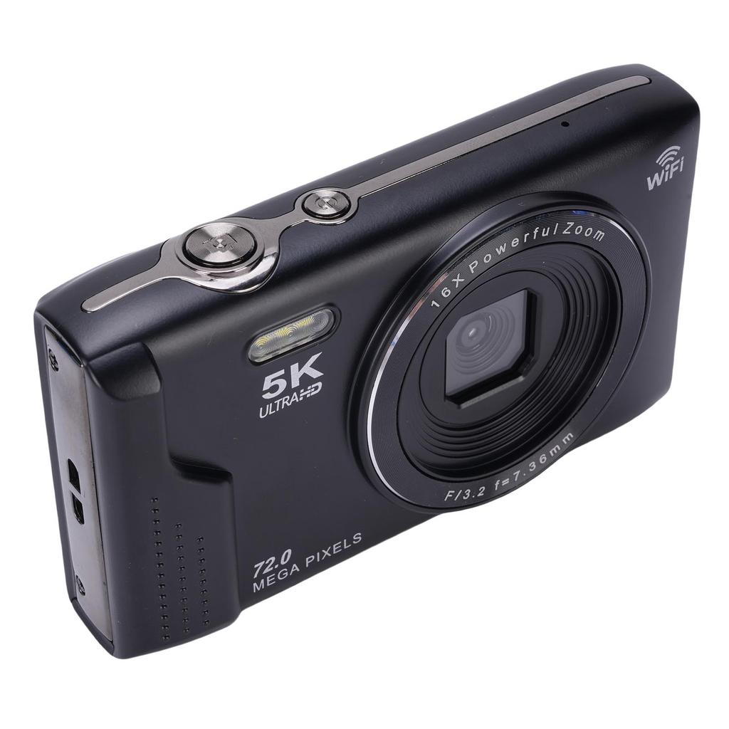 5K Digital Camera 72MP 16X Zoom 2.8 Inch LCD Screen AF Autofocus with Flash Light WiFi Camera for Travel Photography