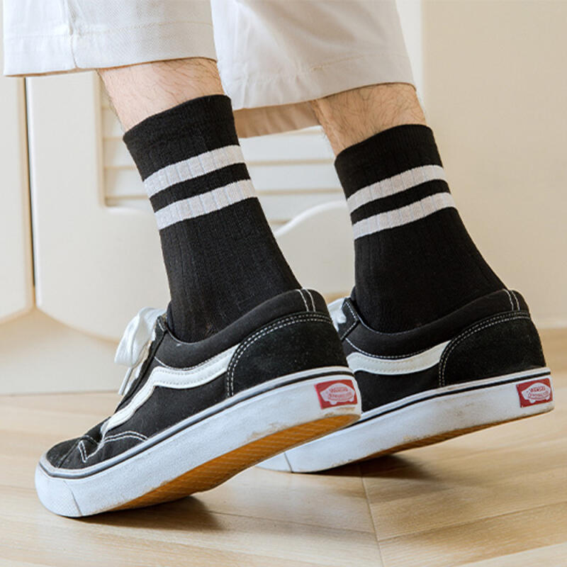 [10 Pairs SET] Men s 2-Point Mid-Calf Socks 10 pairs of black