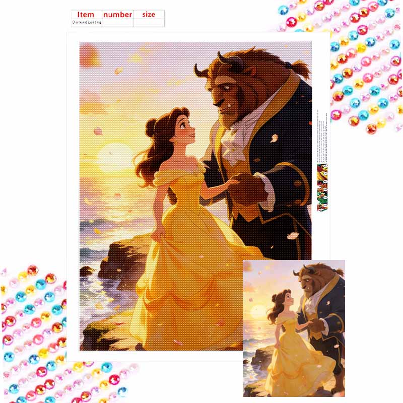 Disney Beauty and the Beast diamond painting handmade diy5D mosaic art kit home decoration gift