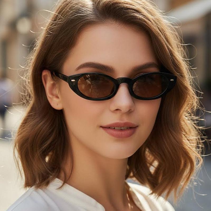Women's sunglasses - unisex retro small frame cat eye sunglasses