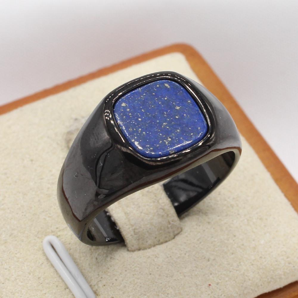 European and American Personalized Fashion Simple Square Gemstone Men's Ring